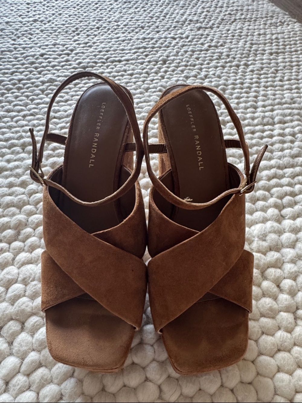 Loeffler Randall Chestnut Suede Crisscross Slingback Heels